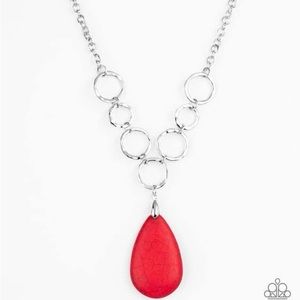Tear-Drop Red necklace set